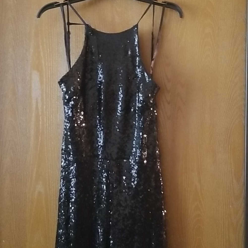 Sequin backless jumpsuit